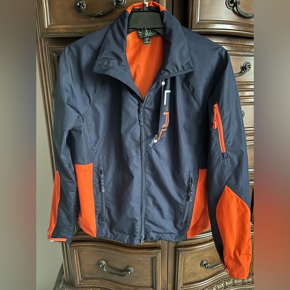 Ralph Lauren Women’s Navy Orange Colorblock Windbreaker Jacket Size Medium - Picture 2 of 6